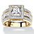 2.92 TCW Princess-Cut Cubic Zirconia Halo Engagement Ring in 18k Gold over Sterling Silver-11 at PalmBeach Jewelry