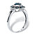 1/5 TCW Round Enhanced Blue and White Diamond Floral Motif Cocktail Ring in Platinum over Sterling Silver-12 at Direct Charge presents PalmBeach