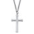 Sterling Silver Cross Pendant Necklace with Stainless Steel Chain 24"-11 at PalmBeach Jewelry