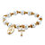Round Simulated Pearl and Beaded Religious Stretch Bracelet in Gold Tone 7"-11 at PalmBeach Jewelry