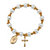 Round Simulated Pearl and Beaded Religious Stretch Bracelet in Gold Tone 7"-12 at PalmBeach Jewelry