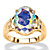 5.81 TCW Oval Aurora Borealis Cubic Zirconia Cocktail Ring Gold-Plated-11 at PalmBeach Jewelry