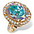 13.57 TCW Oval Aurora Borealis Cubic Zirconia Halo Cocktail Ring Gold-Plated-11 at PalmBeach Jewelry