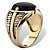 Men's Oval Genuine Onyx Etched Cabochon Ring Gold-Plated-12 at PalmBeach Jewelry