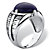 Men's Oval-Cut Genuine Blue Lapis Etched Cabochon Ring Platinum-Plated-12 at PalmBeach Jewelry