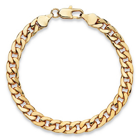 Men's Curb-Link Chain Bracelet Gold Ion-Plated 8" (6.5mm) at Direct Charge presents PalmBeach
