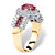 .82 TCW Oval Pink Crystal and CZ Two-Tone Halo Cocktail Ring MADE WITH SWAROVSKI ELEMENTS Gold-Plated-12 at PalmBeach Jewelry