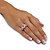 .82 TCW Oval Pink Crystal and CZ Two-Tone Halo Cocktail Ring MADE WITH SWAROVSKI ELEMENTS Gold-Plated-13 at PalmBeach Jewelry