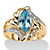 2.05 TCW Marquise-Cut Aqua Cubic Zirconia Bypass Cocktail Ring Gold-Plated-11 at PalmBeach Jewelry