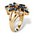 Marquise-Cut Sapphire Blue and White Crystal Cluster Ring 18k Gold-Plated.-12 at PalmBeach Jewelry