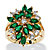 Marquise-Cut Emerald Green Crystal Cluster Cocktail Ring. 18k Gold-Plated-11 at PalmBeach Jewelry