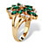 Marquise-Cut Emerald Green Crystal Cluster Cocktail Ring. 18k Gold-Plated-12 at PalmBeach Jewelry