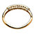 Round Pave Simulated Blue Sapphire Bangle Bracelet 4.08 TCW in Gold Tone 8"-12 at PalmBeach Jewelry
