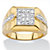 Men's Diamond Accent Square Cluster Ring Yellow Gold-Plated-11 at PalmBeach Jewelry