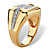 Men's Diamond Accent Square Cluster Ring Yellow Gold-Plated-12 at PalmBeach Jewelry