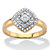 1/10 TCW Round White Diamond Pave-Style Concentric Cluster Ring Gold-Plated-11 at PalmBeach Jewelry