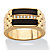 Men's .14 TCW Genuine Black Onyx and CZ Buff Top Ring Gold-Plated-11 at PalmBeach Jewelry
