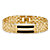 Men's .60 TCW Genuine Black Onyx and CZ Watch Band Bracelet Gold-Plated 8.75"-11 at Direct Charge presents PalmBeach