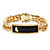 Men's Genuine Black Onyx Praying Hands Curb-Link Bracelet Gold-Plated 8"-11 at PalmBeach Jewelry