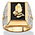 Men's Emerald-Cut Genuine Black Onyx Praying Hands Two-Tone Ring Gold-Plated-11 at PalmBeach Jewelry