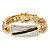 Men's 1.70 TCW Genuine Black Onyx and Cubic Zirconia Channel-Set Bracelet Gold-Plated 8"-11 at PalmBeach Jewelry