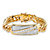 Men's 5.28 TCW Square-Cut and Pave Cubic Zirconia Gold-Plated Diagonal Curb-Link Bracelet 8"-11 at PalmBeach Jewelry