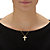 White Diamond Accent Two-Tone Pave-Style Ribbon Loop Cross Pendant Necklace Yellow Gold-Plated 18"-13 at PalmBeach Jewelry