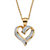 Diamond Accent Two-Tone Pave-Style Looped Heart Pendant Necklace 18k Gold-Plated 18"-19"-11 at PalmBeach Jewelry