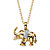 Diamond Accent Two-Tone Pave-Style Elephant Charm Pendant Necklace 18k Gold-Plated 18"-11 at PalmBeach Jewelry