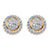 Round White Diamond Accent Pave-Style Two-Tone Cluster Stud Earrings 18k Gold-Plated-11 at PalmBeach Jewelry