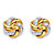 White Diamond Accent Two-Tone Pave-Style Love Knot Button Earrings 18k Gold-Plated-11 at PalmBeach Jewelry