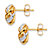 White Diamond Accent Two-Tone Pave-Style Love Knot Button Earrings 18k Gold-Plated-12 at PalmBeach Jewelry