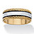 Men's Two-Tone Leaf-Edged Ring Wedding Band in Gold Ion-Plated Antiqued Stainless Steel (8mm)-11 at PalmBeach Jewelry