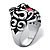 Men's 2.65 TCW Square-Cut Garnet Red Cubic Zirconia Tribal Lion Ring in Antiqued Stainless Steel-12 at PalmBeach Jewelry