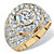 Men's 4.55 TCW Round Cubic Zirconia Geometric Cluster Ring Gold-Plated-15 at PalmBeach Jewelry