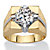 Men's 4 TCW Round Cubic Zirconia Signet-Style Square Ring Gold-Plated-11 at PalmBeach Jewelry