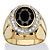 Men's 4.18 TCW Oval Black and White Cubic Zirconia Faceted Halo Ring Gold-Plated-11 at PalmBeach Jewelry