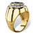 Men's 4.18 TCW Oval Black and White Cubic Zirconia Faceted Halo Ring Gold-Plated-12 at PalmBeach Jewelry