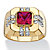 Men's 1.78 TCW Square-Cut Simulated Ruby and Cubic Zirconia Octagon Ring Gold-Plated-11 at PalmBeach Jewelry