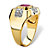 Men's 1.78 TCW Square-Cut Simulated Ruby and Cubic Zirconia Octagon Ring Gold-Plated-12 at PalmBeach Jewelry
