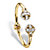 Baguette-Cut White Crystal Ball Hinged Cuff Bracelet in Gold Tone 8"-11 at PalmBeach Jewelry