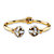 Baguette-Cut White Crystal Ball Hinged Cuff Bracelet in Gold Tone 8"-12 at PalmBeach Jewelry