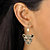 White Crystal Leopard Face Drop Earrings with Green Crystal Accents in Gold Tone-13 at PalmBeach Jewelry