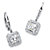 SETA JEWELRY 3.20 TCW Princess-Cut Cubic Zirconia Halo Drop Earrings in Platinum over Sterling Silver with Lever Backs 1"-11 at Seta Jewelry