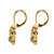 Marquise-Cut Aurora Borealis Crystal Freeform Loop Drop Earrings Gold-Plated 1" Length with Lever Backs-12 at PalmBeach Jewelry