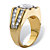 Men's 2 TCW Round White Cubic Zirconia Grid Ring Gold-Plated-12 at PalmBeach Jewelry