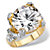 9 TCW Round Cubic Zirconia and Pave Crystal Accent Two-Tone Swirled Crossover Cocktail Ring Gold-Plated-11 at PalmBeach Jewelry