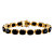 Oval-Cut Genuine Faceted Black Onyx Tennis Bracelet Gold-Plated with Box Clasp 7.5"-11 at Direct Charge presents PalmBeach