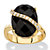 .20 TCW Oval Checkerboard-Cut Genuine Black Onyx and Pave CZ Cocktail Ring Gold-Plated-11 at PalmBeach Jewelry