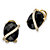 .39 TCW Oval Checkerboard-Cut Genuine Black Onyx and Pave CZ Gold-Plated Drop Earrings-11 at PalmBeach Jewelry